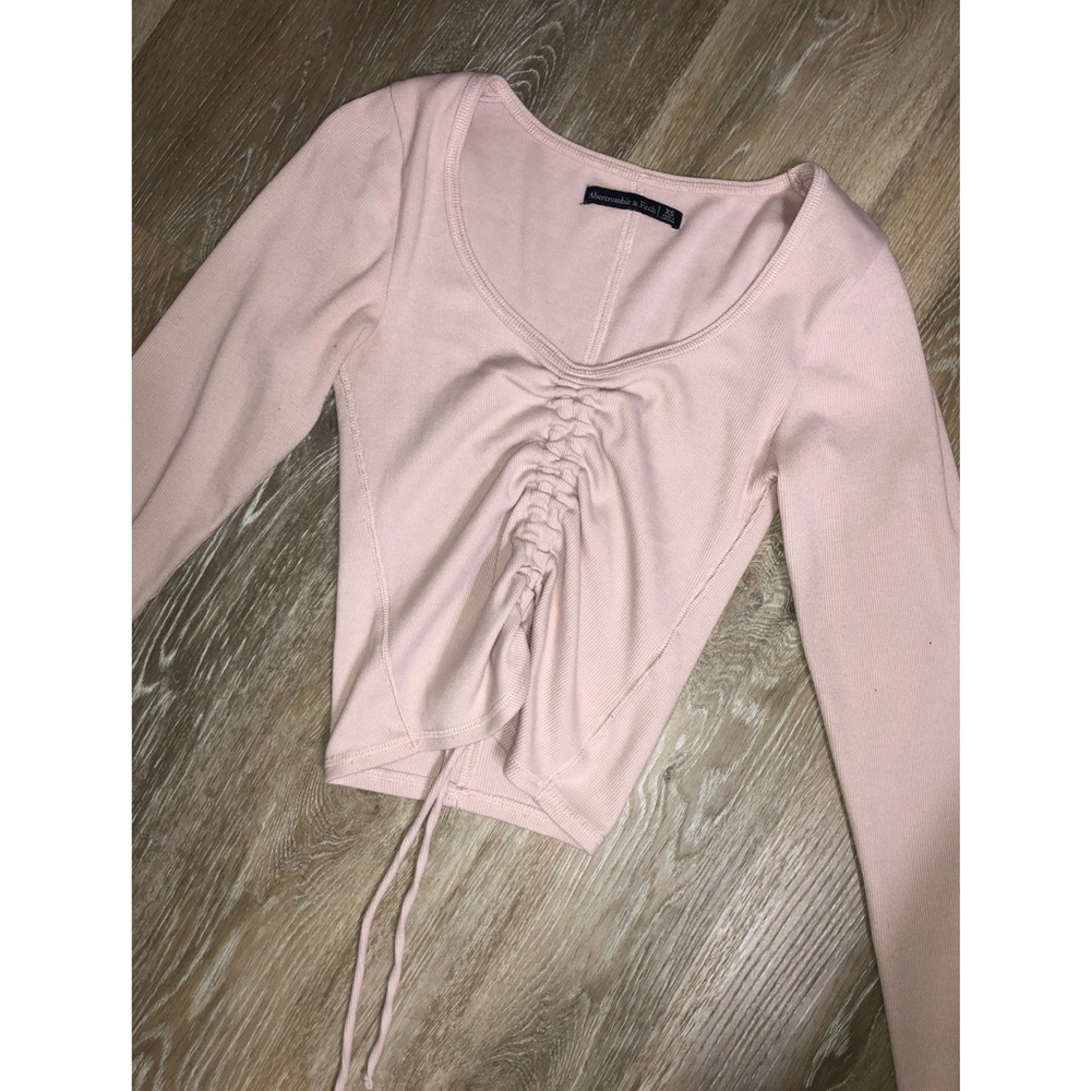 Gathered, Pink Long Sleeve Top (Can be cropped) 💗
